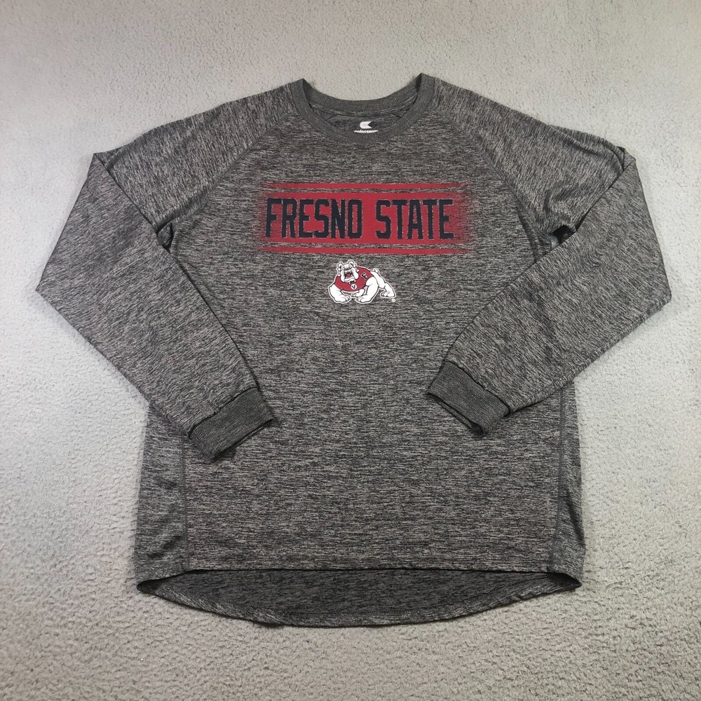 fresno state shirt mens L gray long sleeve polyester active